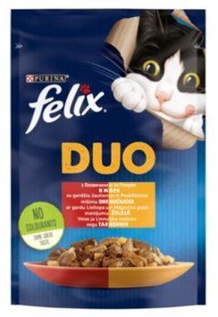 FELIX DUO. З яловичиною та птицею. Шматочки в желе. 85 г 12452957 фото