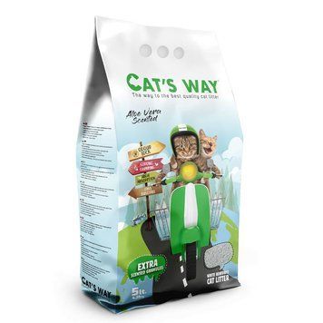 Бентонітовий наповнювач CAT'S WAY алое вера + зелені гранули, 5л 403202247 фото
