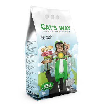 Бентонітовий наповнювач CAT'S WAY алое вера + зелені гранули, 10л 403202329 фото
