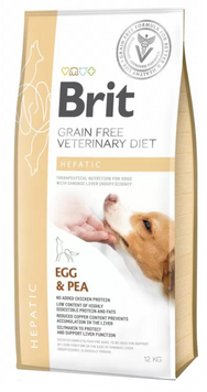 Brit GF Veterinary Diet Hepatic Сухий корм яйце для собак при захворюваннях печінки 12 кг 170946/528158 фото