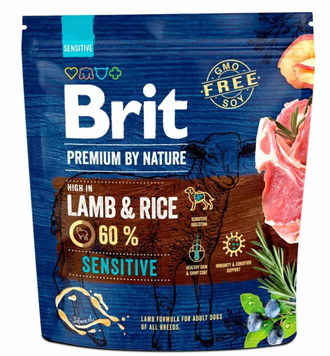Brit Premium Sensitive Lamb & Rice Сухий корм ягня для собак із чутливим травленням, 1 кг 170842/6611 фото