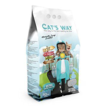 Бентонітовий наповнювач CAT'S WAY марсельске мило + бірюзові гранули, 10л 403202332 фото