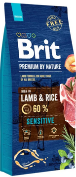 Brit Premium Sensitive Lamb & Rice Сухий корм ягня для собак із чутливим травленням, 15 кг 170845/6642 фото