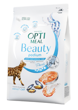 Optimeal Сухий корм з морепродуктами для догляду за шерстю та зубами у дорослих котів 4 кг 1842201 фото