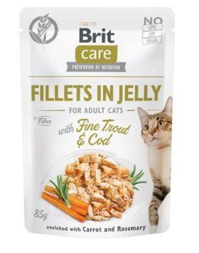 Вологий корм для котів Brit Care Cat pouch 85 г (тріска та форель у желе) 100536/0587 фото