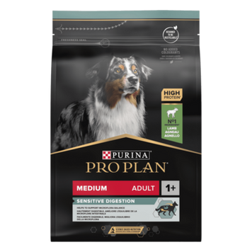 PRO PLAN&reg;. Сухий повнораціонний корм для дорослих собак середніх порід з чутливою системою травлення. З ягням. 14 кг. 12366972 фото