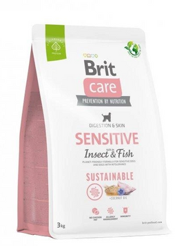 Brit Care Dog Sustainable Sensitive Insect and Fish Сухий корм з рибою та білком насекомих для дорослих собак з чутливим травленням та шкірою 3 кг 172188 фото