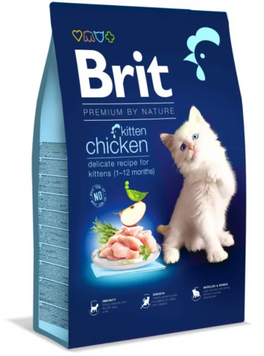 Brit Premium by Nature Cat Kitten Сухий корм для кошенят з куркою 8 кг 171866 фото
