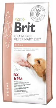 Brit GF Veterinary Diet Renal Сухий корм яйце для собак при захворюваннях нирок 12 кг 170948/528189 фото