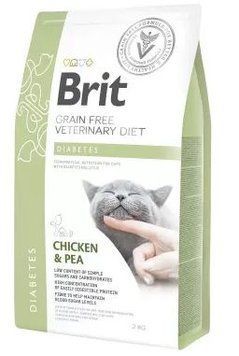 Сухий корм для кішок при цукровому діабеті Brit GF Veterinary Diet Diabetes 2кг (курка) 170969/528523 фото