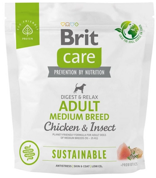 Brit Care для собак середніх порід з куркою та комахами 1 кг 172175 фото