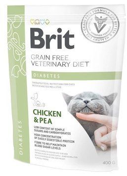 Сухий корм для кішок при цукровому діабеті Brit GF Veterinary Diet Diabetes 400 г (курка) 170970/528530 фото