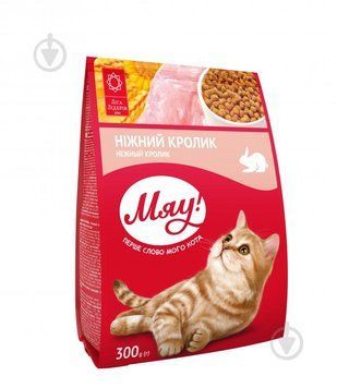 &laquo;МЯУ&raquo; повнораціонний сухий корм для дорослих котів &laquo;З кроликом&raquo; 300 г B1210620 фото