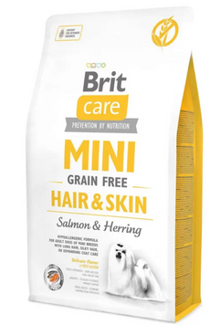 Brit Care Mini GF Hair & Skin Сухий корм лосось та оселедець для собак мініатюрних порід, шерсть яких вимагає додаткового догляду 2 кг 170782/0220 фото