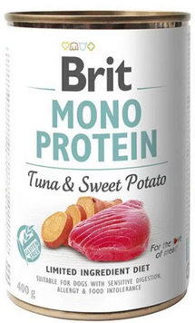 Brit Mono Protein Tuna & Sweet Potato Вологий корм консерви тунець та батата для собак 400 г 100836/100055/9742 фото