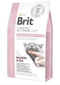 Сухий корм для кішок, при харчовій алергії Brit GF Veterinary Diet Hypoallergenic 2 кг (лосось) 170960/528370 фото