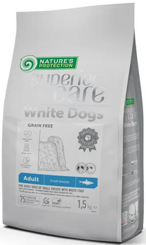 Nature's Protection Superior Care White Dogs Grain Free with Herring Adult Small Breeds 1.5 кг сухий беззерновий корм для дорослих собак малих порід з білою шерстю NPSC47297 фото