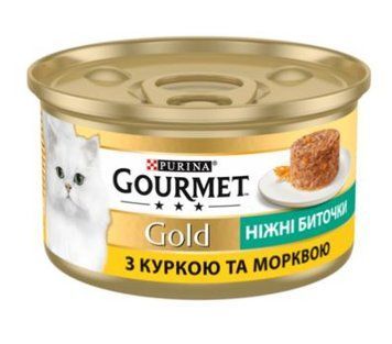 GOURMET Gold. "Ніжні биточки". З куркою та морквою. 85 г 12296405 фото
