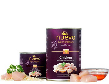 Nuevo Kitten корм консерви з куркою, рисом та жиром лосося, для кошенят 200г 95113 фото