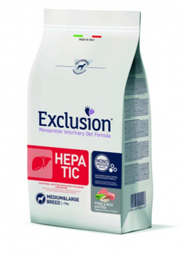 Exclusion Hepatic Medium&Large Breed зі свининою для середніх та великих порід собак із печінковою недостатністю 2 кг 605994 фото