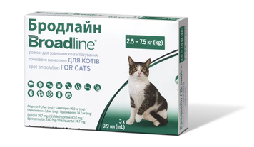 БРОДЛАЙН Спот-он для котів 2,5-7,5кг (L) упаковка (3 піпетки) 159&nbsp;884 фото