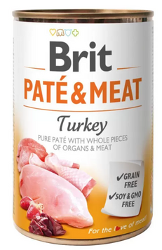 Brit Pate & Meat Вологий корм з куркою та індичкою 400 г 100865/100074/0298 фото