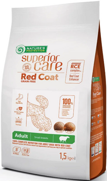 Nature's Protection Superior Care Red Coat Grain Free Adult Small Breeds with Lamb 1,5 кг Сухий беззерновий корм для дорослих собак з рудим забарвленням шерсті, для малих порід NPS47232 фото