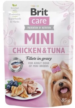 Brit Care Mini pouch Вологий корм для собак філе курка та тунець в соусі 85 г 100912/100217/4425 фото