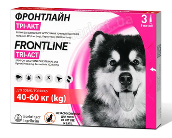 ФРОНТЛАЙН TRI-ACT д/собак 40-60кг (XL) упаковка (3піпетки) 159&nbsp;915 фото