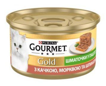 GOURMET Gold. Шматочки в паштеті. З качкою, морквою та шпинатом. 85 г 12254204 фото
