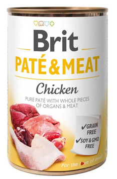 Brit Pate & Meat Вологий корм з куркою та яловичиною 400 г 100859/100073/0281 фото
