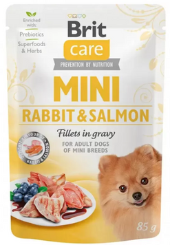Brit Care Mini pouch Вологий корм для собак філе лосось та кролик в соусі 85 г 100913/100218/4432 фото