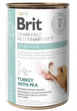 Brit VetDiets Dog Struvite Вологий корм для собак індичка та горошок,при лікуванні та для профілактики сечокам'яної хвороби, 400 г 100279/6078 фото
