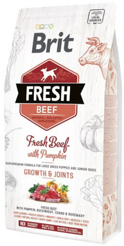 Brit Fresh Beef with Pumpkin Сухий корм яловичина для цуценят та молодих собак великих порід 2,5 кг 170992 /0762 фото