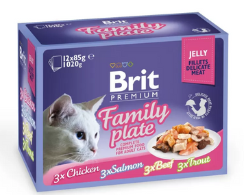 Brit Premium Cat Family Plate Jelly pouches Вологий корм пауч для кішок 12x85 г 111245/408 фото