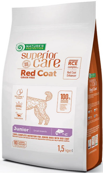 Nature's Protection Superior Care Red Coat Grain Free Junior Mini Breeds 1,5 кг Сухий беззерновий корм для юніорів з рудим забарвленням шерсті, для малих порід NPSC47228 фото