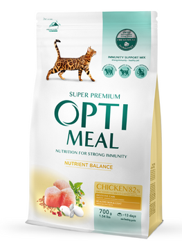Optimeal Сухий корм з куркою для дорослих котів 700 г 1811202 фото