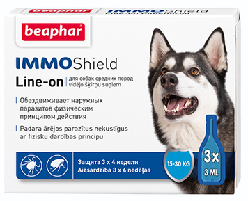 IMMO Shield для собак середніх порід від 15 до 30 кг - протипаразитарні краплі з силіконовою олією 13583 фото