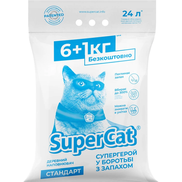 Super Cat Стандарт Деревний наповнювач для котячих туалетів 6+1 кг 05995 фото