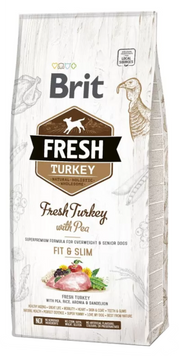 Brit Fresh Turkey with Pea Сухий корм індичка для собак із зайвою вагою 12 кг 170995 фото