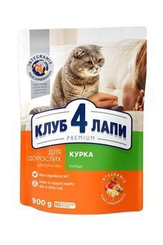 CLUB 4 PAWS PREMIUM сухий раціон для дорослих котів "З куркою", 900 г B4620411 фото