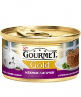 GOURMET Gold. "Ніжні биточки". З ягням та зеленими бобами. 85 г