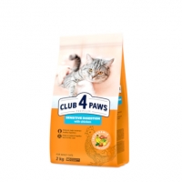 CLUB 4 PAWS PREMIUM (Чутливе травлення) сухий раціон для дорослих котів, 2 кг