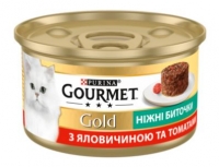 GOURMET Gold. "Ніжні биточки". З яловичиною та томатами. 85 г