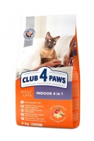CLUB 4 PAWS PREMIUM (Indoor 4 in 1) сухий корм для котів без доступу на вулицю, 5 кг