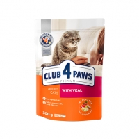 CLUB 4 PAWS PREMIUM "З телятиною" сухий раціон для дорослих котів, 300 г
