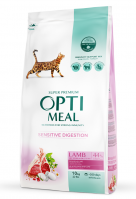 Optimeal Сухий корм з ягням для дорослих котів з чутливим травленням 10 кг