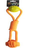 AGrizZzly Інтерактивна іграшка мотузка з кулькою, orange/yellow