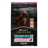 PRO PLAN®. Сухий повнораціонний корм для дорослих собак дрібних порід із чутливою шкірою. З лососем. 3 кг.