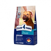 CLUB 4 PAWS PREMIUM "Ягня та рис" сухий раціон для дорослих собак усіх порід, 14 кг